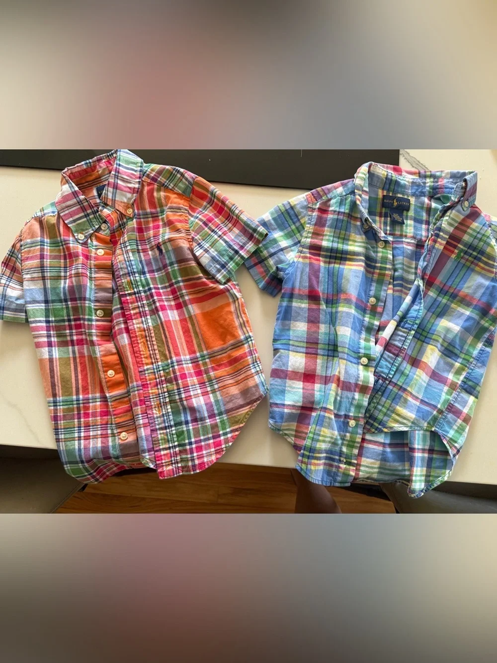 Ralph Lauren Kids Plaid Short-Sleeve Button-Down in Bright Multicolor